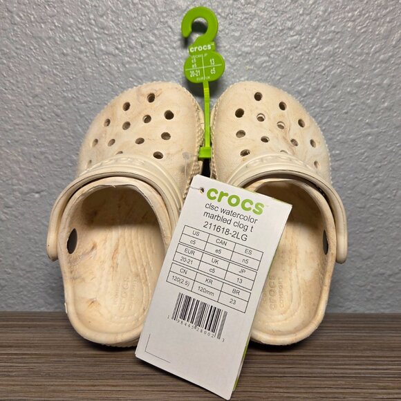 NEW!!! Crocs Classic Watercolor Marbled Clog T Waterproof – Size: C5 (Toddler) - Picture 2 of 8